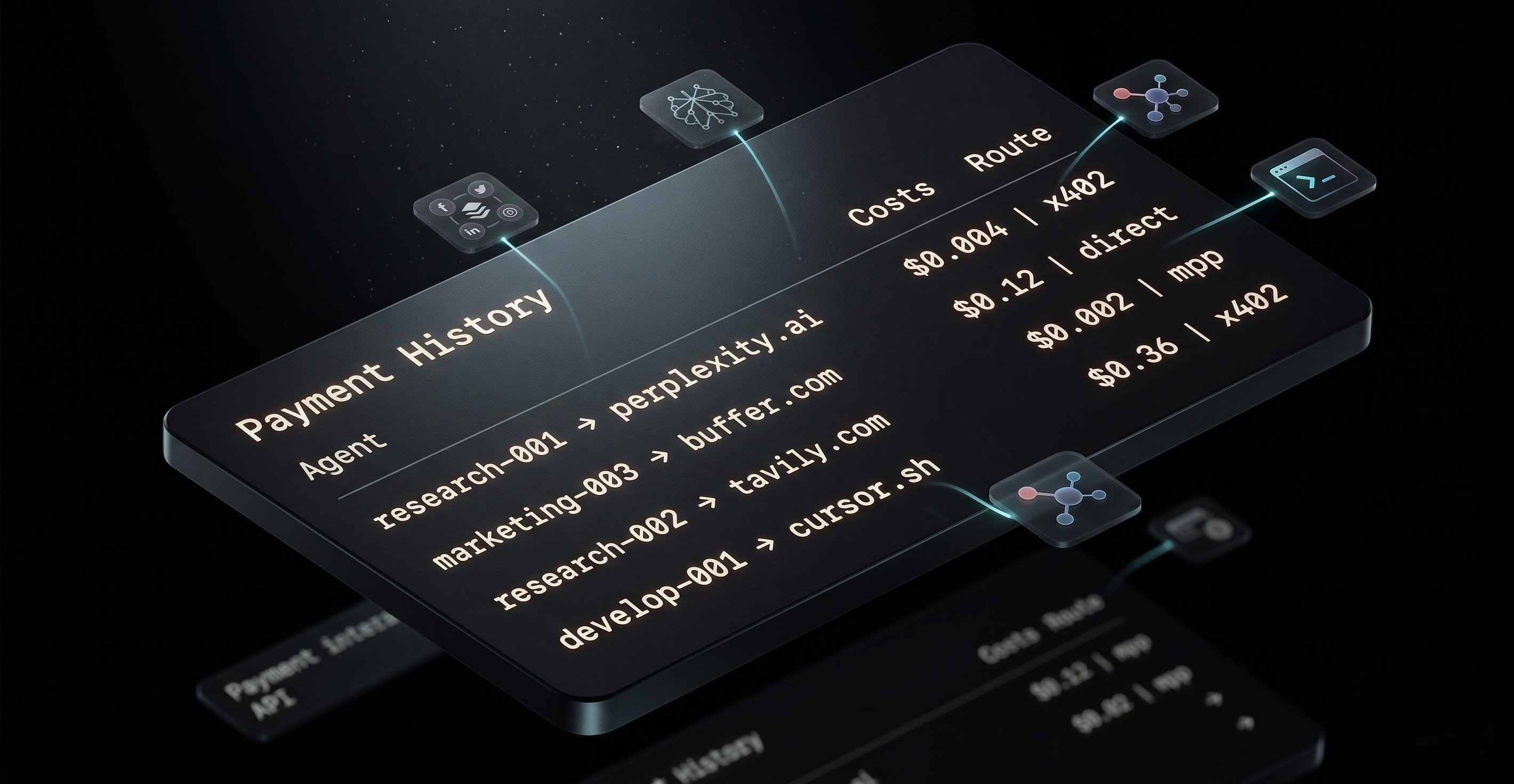Illustration representing open, verifiable agent payments and treasury control.